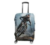JTKBNVM Mountain Bike Tournament Luggage Covers Tsa Approved Suitcase Cover Elastic Washable Luggage Sleeve Carry on Cover Protector Anti-Scratch Suitcase Protector Fits 19-30 Inch Case, white, M