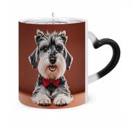 JTKBNVM Oil Cute Schnauzer Dogs Color Changing Coffee Mug 11oz Magic Ceramic Cup with Heat Sensitive Design Novelty Black to White Transformation Mug for Halloween Christmas Gifts Women Men