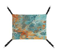 JTKBNVM Orange and Turquoise Cat Hammock Pet Hammock Ferret Hammock Cat Hammock for Large Cats Hamster Hammock Soft Hanging Bed Cat Hammock Hanging Cat Hammock Bed