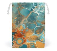 JTKBNVM Orange And Turquoise Muslin Bags Cotton Drawstring Bags Drawstring Gift Bags Canvas Christmas Bags Cloth Gift Bags Drawstring Pouch Jewelry Pouches Drawstring Bags 1 Pc, Style, 1 Count (Pack