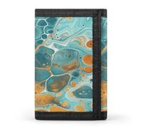 JTKBNVM Orange And Turquoise Trifold Wallet Trifold Wallets for Men Women Slim Wallet Mens Wallet Trifold Front Pocket Wallet | Versatile Wallets with 8 Credit Card Holder, style, One Size