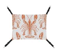 JTKBNVM Orange Shrimp Pattern Cat Hammock Pet Hammock Ferret Hammock Cat Hammock for Large Cats Hamster Hammock Soft Hanging Bed Cat Hammock Hanging Cat Hammock Bed