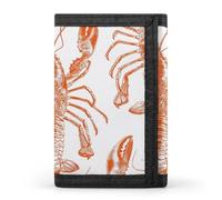 JTKBNVM Orange Shrimp Pattern Trifold Wallet Trifold Wallets for Men Women Slim Wallet Mens Wallet Trifold Front Pocket Wallet | Versatile Wallets with 8 Credit Card Holder, style, One Size