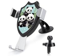 JTKBNVM Pandas Car Phone Mount 3-in-1 Universal Air Vent/Dashboard/Windshield Holder with 360° Rotatable Cell Phone Stand Head Quick One Touch Release for 4.0-6.0 Inch Smartphones