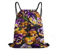 JTKBNVM Pansy Perfection Drawstring Backpack 420D Oxford Waterproof Sport Gym Bag Cinch Sack for Basketball Yoga Beach