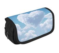 JTKBNVM Pencil Bag A Floating Heart Pencil Pouch for Men Women Double Layer Pencil Box Large Capacity Pen Case with Compartments Zipper Storage Bag for Office