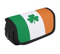 JTKBNVM Pencil Bag Happy Irish Holidays Pencil Pouch for Men Women Double Layer Pencil Box Large Capacity Pen Case with Compartments Zipper Storage Bag for Office