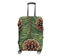 JTKBNVM Pine Cone Border Luggage Covers Tsa Approved Suitcase Cover Elastic Washable Luggage Sleeve Carry on Cover Protector Anti-Scratch Suitcase Protector Fits 19-30 Inch Case, white, M
