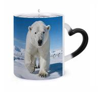 JTKBNVM Polar Bear Penguin Color Changing Coffee Mug 11oz Magic Ceramic Cup with Heat Sensitive Design Novelty Black to White Transformation Mug for Halloween Christmas Gifts Women Men