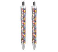JTKBNVM Professional Retractable Black Gel Ink Pens 0.5mm Extra Fine Point Psychedelic Art Pattern Rollerball Pens with Quick-Dry Smudge-Free Ink Pocket Clip for Smooth Writing Journaling Note-Taking