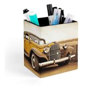 JTKBNVM PU Leather Desk Antique Car Pen Holder Compact Scratchproof