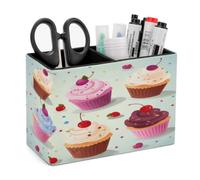JTKBNVM PU Leather Desk Delicious Cupcakes Pen Holder Scratchproof