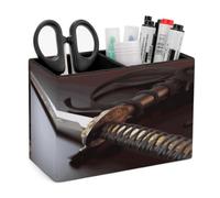 JTKBNVM PU Leather Desk Japan Samurai Sword Pen Holder Scratchproof
