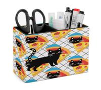 JTKBNVM PU Leather Desk Kitten Cat Pizza Pen Holder Scratchproof