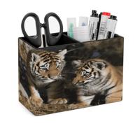 JTKBNVM PU Leather Desk Siberian Tiger Pen Holder Scratchproof