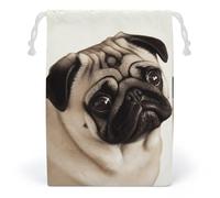 JTKBNVM Pug Dog Muslin Bags Cotton Drawstring Bags Drawstring Gift Bags Canvas Christmas Bags Cloth Gift Bags Drawstring Pouch Jewelry Pouches Drawstring Bags 1 Pc, Style, 1 Count (Pack of 1)