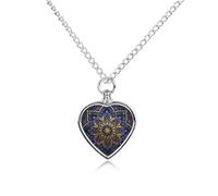 JTKBNVM Purple Mandala Art Pet Cremation Jewelry for Ashes Waterproof Urn Necklace with Filling Kit Heart Pendant Ash Necklace Memorial Keepsake Jewelry Custom Sympathy Gift for Dog Cat Human Ashes