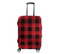 JTKBNVM Red Black Buffalo Check Plaid Luggage Covers Tsa Approved Suitcase Cover Elastic Washable Luggage Sleeve Carry on Cover Protector Anti-Scratch Suitcase Protector Fits 19-30 Inch Case, white, L