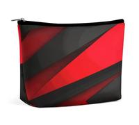 JTKBNVM Red Black Makeup Bag for Women Waterproof Cosmetic Bag Portable Travel Toiletry Bag Storage Bag Large Makeup Pouch Handheld Makeup Bag for Work, style, One Size