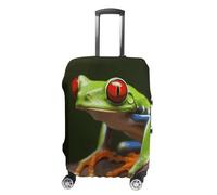 JTKBNVM Red Eyes Tree Frogs Luggage Covers Tsa Approved Suitcase Cover Elastic Washable Luggage Sleeve Carry on Cover Protector Anti-Scratch Suitcase Protector Fits 19-30 Inch Case, white, M