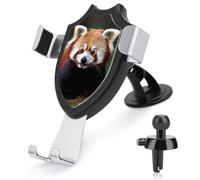 JTKBNVM Red Panda Car Phone Mount 3-in-1 Universal Air Vent/Dashboard/Windshield Holder with 360° Rotatable Cell Phone Stand Head Quick One Touch Release for 4.0-6.0 Inch Smartphones
