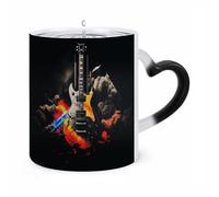 JTKBNVM Rock Music Color Changing Coffee Mug 11oz Magic Ceramic Cup with Heat Sensitive Design Novelty Black to White Transformation Mug for Halloween Christmas Gifts Women Men
