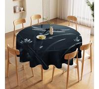 JTKBNVM Round Tablecloth 60 Inch | Stain Wrinkle Resistant Dragonfly Silhouette Table Cloth for Dining Kitchen Tables Washable Table Cover for Wedding Party Banquet Decoration