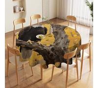 JTKBNVM Round Tablecloth 70 Inch | Stain Wrinkle Resistant American Bald Eagle Table Cloth for Dining Kitchen Tables Washable Table Cover for Wedding Party Banquet Decoration