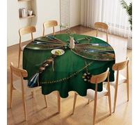 JTKBNVM Round Tablecloth 70 Inch | Stain Wrinkle Resistant Jewel Dragonfly Table Cloth for Dining Kitchen Tables Washable Table Cover for Wedding Party Banquet Decoration