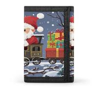 JTKBNVM Santa's Train Trifold Wallet Trifold Wallets for Men Women Slim Wallet Mens Wallet Trifold Front Pocket Wallet | Versatile Wallets with 8 Credit Card Holder, style, One Size
