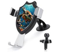 JTKBNVM Sea Turtles Car Phone Mount 3-in-1 Universal Air Vent/Dashboard/Windshield Holder with 360° Rotatable Cell Phone Stand Head Quick One Touch Release for 4.0-6.0 Inch Smartphones