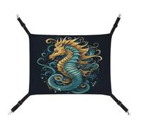 JTKBNVM Seahorse Blue Pattern Cat Hammock Pet Hammock Ferret Hammock Cat Hammock for Large Cats Hamster Hammock Soft Hanging Bed Cat Hammock Hanging Cat Hammock Bed