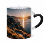 JTKBNVM Shining Overlook Color Changing Coffee Mug 11oz Magic Ceramic Cup with Heat Sensitive Design Novelty Black to White Transformation Mug for Halloween Christmas Gifts Women Men