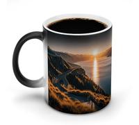 JTKBNVM Shining Overlook Color Changing Coffee Mug 11oz Magic Ceramic Cup with Heat Sensitive Design Novelty Black to White Transformation Mug for Halloween Christmas Gifts Women Men