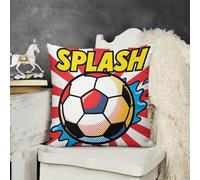 JTKBNVM Short Plush Throw Pillow Covers 12x12 Soft Decorative Cushion Cases with Double-Sided Soccer Ball Water Print Print Invisible Zipper for Sofa Couch Chair Bedroom Living Room Car Decor