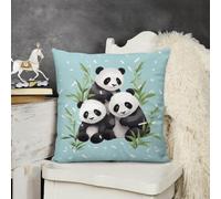 JTKBNVM Short Plush Throw Pillow Covers 18x18 Soft Decorative Cushion Cases with Double-Sided Pandas Print Invisible Zipper for Sofa Couch Chair Bedroom Living Room Car Decor