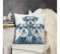 JTKBNVM Short Plush Throw Pillow Covers 24x24 Soft Decorative Cushion Cases with Double-Sided Three Small Dogs Print Invisible Zipper for Sofa Couch Chair Bedroom Living Room Car Decor
