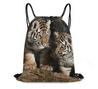 JTKBNVM Siberian Tiger Drawstring Backpack 420D Oxford Waterproof Sport Gym Bag Cinch Sack for Basketball Yoga Beach