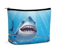 JTKBNVM Smiling Shark Makeup Bag for Women Waterproof Cosmetic Bag Portable Travel Toiletry Bag Storage Bag Large Makeup Pouch Handheld Makeup Bag for Work, style, One Size