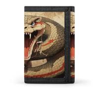 JTKBNVM Snake Open Mouth Trifold Wallet Trifold Wallets for Men Women Slim Wallet Mens Wallet Trifold Front Pocket Wallet | Versatile Wallets with 8 Credit Card Holder, style, One Size