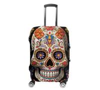 JTKBNVM Sugar Skulls Luggage Covers Tsa Approved Suitcase Cover Elastic Washable Luggage Sleeve Carry on Cover Protector Anti-Scratch Suitcase Protector Fits 19-30 Inch Case, white, XL