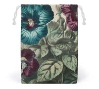 JTKBNVM Three Flowers Painting Muslin Bags Cotton Drawstring Bags Drawstring Gift Bags Canvas Christmas Bags Cloth Gift Bags Drawstring Pouch Jewelry Pouches Drawstring Bags 1 Pc, Style, 1 Count (Pack