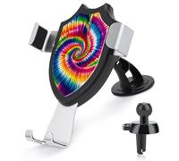JTKBNVM Tie Dye is Colorful Car Phone Mount 3-in-1 Universal Air Vent/Dashboard/Windshield Holder with 360° Rotatable Cell Phone Stand Head Quick One Touch Release for 4.0-6.0 Inch Smartphones