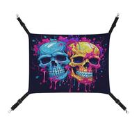 JTKBNVM Two Different Skulls Cat Hammock Pet Hammock Ferret Hammock Cat Hammock for Large Cats Hamster Hammock Soft Hanging Bed Cat Hammock Hanging Cat Hammock Bed