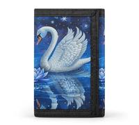 JTKBNVM Two White Swans Trifold Wallet Trifold Wallets for Men Women Slim Wallet Mens Wallet Trifold Front Pocket Wallet | Versatile Wallets with 8 Credit Card Holder, style, One Size