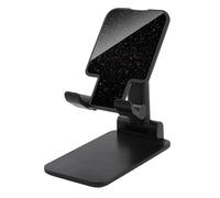 JTKBNVM Universal Cell Phone Stand for Desk Adjustable Mobile Black Glitter Phone Holder Mount Cradle Dock Compatible with 4.0-8.0 Inch Smartphones Portable Office Desktop Accessories Decor