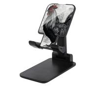 JTKBNVM Universal Cell Phone Stand for Desk Adjustable Mobile Black Rooster Phone Holder Mount Cradle Dock Compatible with 4.0-8.0 Inch Smartphones Portable Office Desktop Accessories Decor