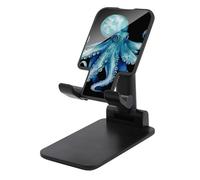 JTKBNVM Universal Cell Phone Stand for Desk Adjustable Mobile Blue Watercolor Octopus Phone Holder Mount Cradle Dock Compatible with 4.0-8.0 Inch Smartphones Portable Office Desktop Accessories Decor