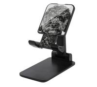 JTKBNVM Universal Cell Phone Stand for Desk Adjustable Mobile Small Black Dog Phone Holder Mount Cradle Dock Compatible with 4.0-8.0 Inch Smartphones Portable Office Desktop Accessories Decor