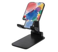 JTKBNVM Universal Cell Phone Stand for Desk Adjustable Mobile Watercolor Color Point Phone Holder Mount Cradle Dock Compatible with 4.0-8.0 Inch Smartphones Portable Office Desktop Accessories Decor